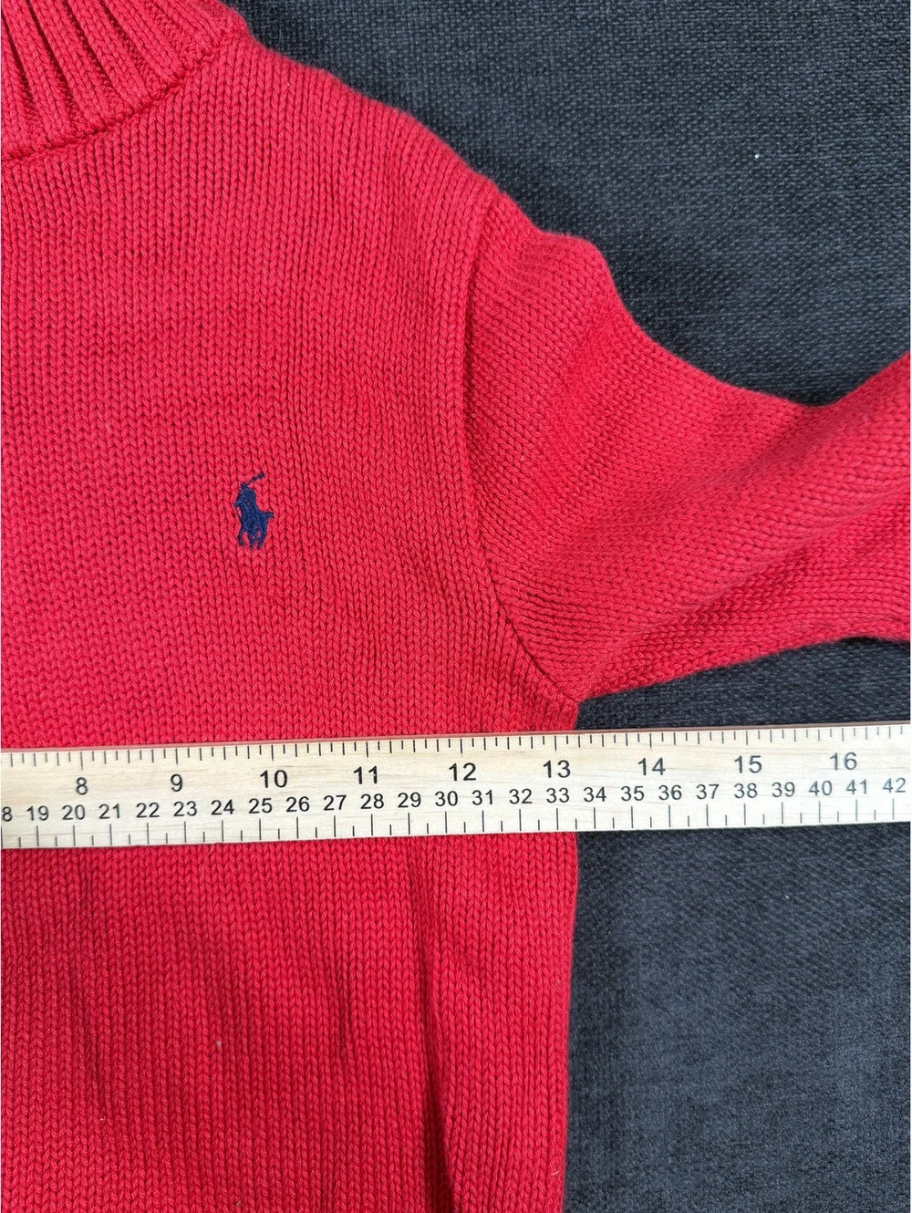 Polo Ralph Lauren Red Cotton Half-Zip Sweater Size 6
